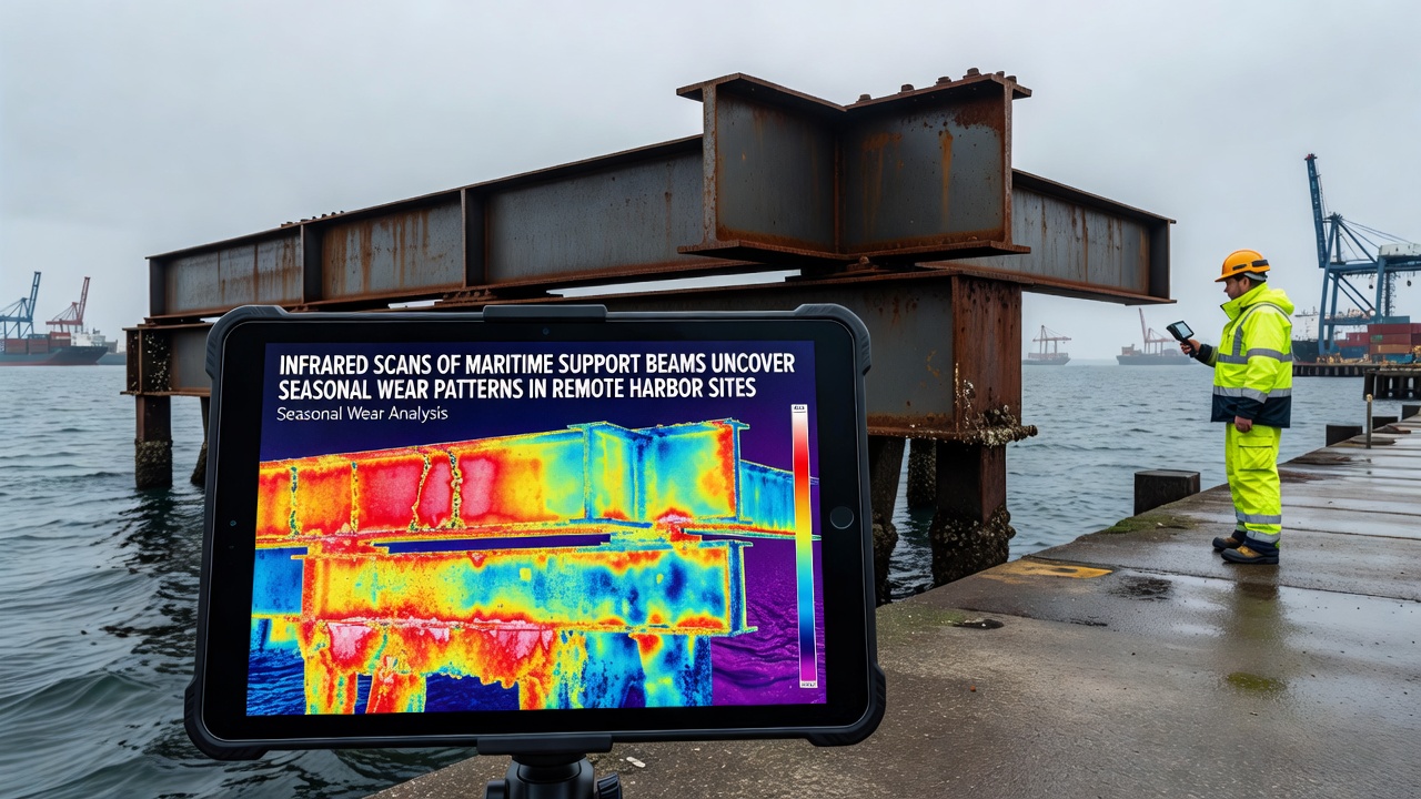 Infrared Scans of Maritime Support Beams Uncover Seasonal Wear Patterns in Remote Harbor Sites